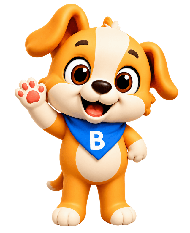 The Biibo dog waving hello