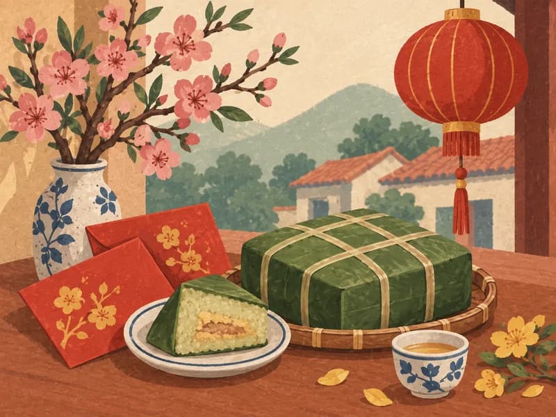 Minh họa chủ đề Tết Nguyên Đán