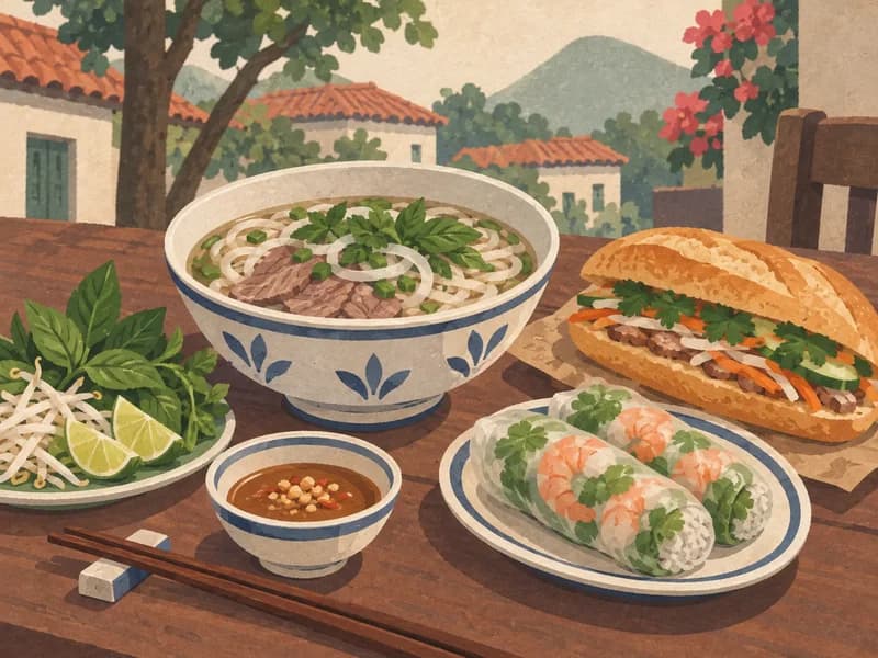 Minh họa chủ đề Đồ ăn Việt Nam